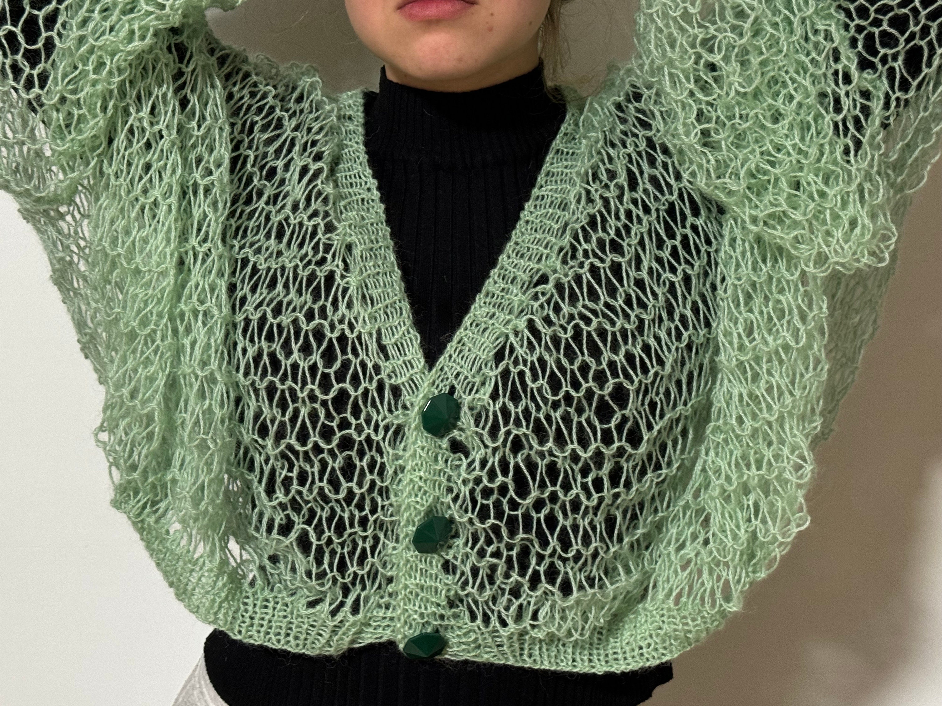 Warmeyelets Net Cardigan
