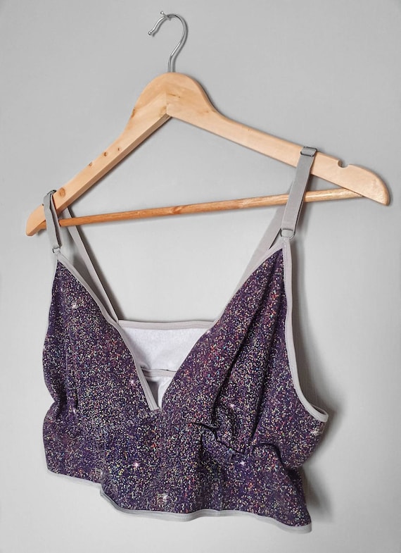 purple bralette crop top