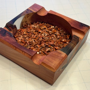 Unique Cedar Cigar Ashtray with Red Jasper Bottom