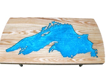 Mesa de centro de epoxi Lake Superior - Mesa de centro River personalizada - VENDIDA - Envíame un mensaje para obtener una