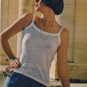 Vintage Summer Top Knitting Pattern – Cami Knitting Pattern PDF