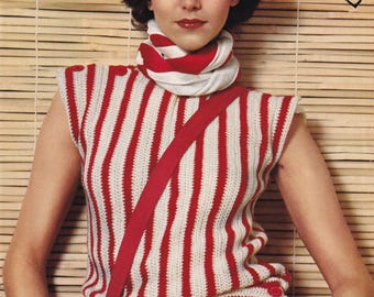 Easy Stripy Crochet Top Tunic Pattern - PDF instant download