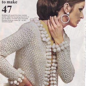 Vintage Crochet Bobble-Fringe Jacket Pattern – PDF Instant Download