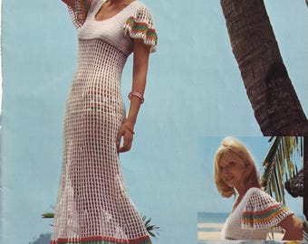 Crochet Pattern Maxi Dress and Matching Pants | Openwork Bodice & Shell-Stitch Briefs | Bust 32–34, Hip 34–36 | PDF Crochet Pattern