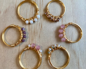 Pre-Holiday SALE Stone Wire-Wrapped Rings!