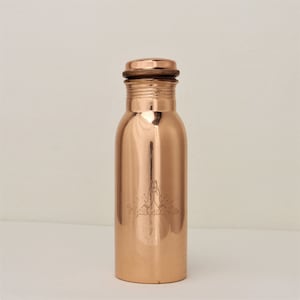 Pure Copper Water Bottle-Adults & Kids- 22 fluid ounces (650 ml) - shiny finish