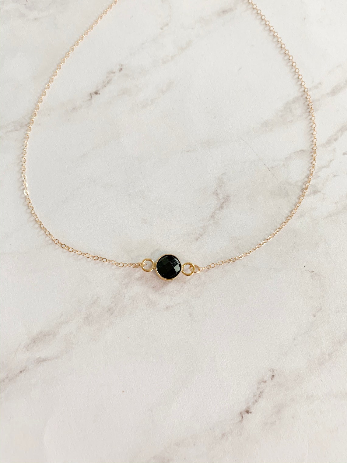 Classic Black Sparkle Necklace Etsy