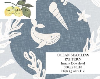 Ocean Life Seamless Files - Digital Download for personal or limited commercial use