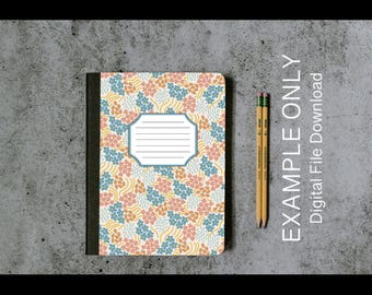 Fruits and Flowers Composition Book Front and Back Cover - Digital Download for personal or limited commercial use