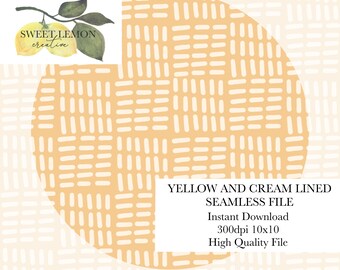 Yellow and Cream Lines - Seamless Files - Digital Download for personal or limited commercial use