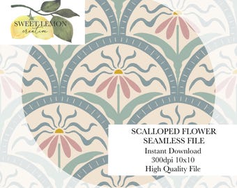 Scalloped Flower - Seamless Files - Digital Download for personal or limited commercial use