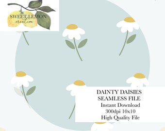 Dainty Daisies - Seamless Files - Digital Download for personal or limited commercial use