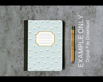 Dainty Daisies Subjects Composition Book Front and Back Cover - Digital Download for personal or limited commercial use
