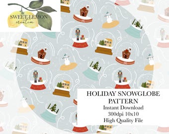 Holiday Snowglobes - Seamless Files - Digital Download for personal or limited commercial use