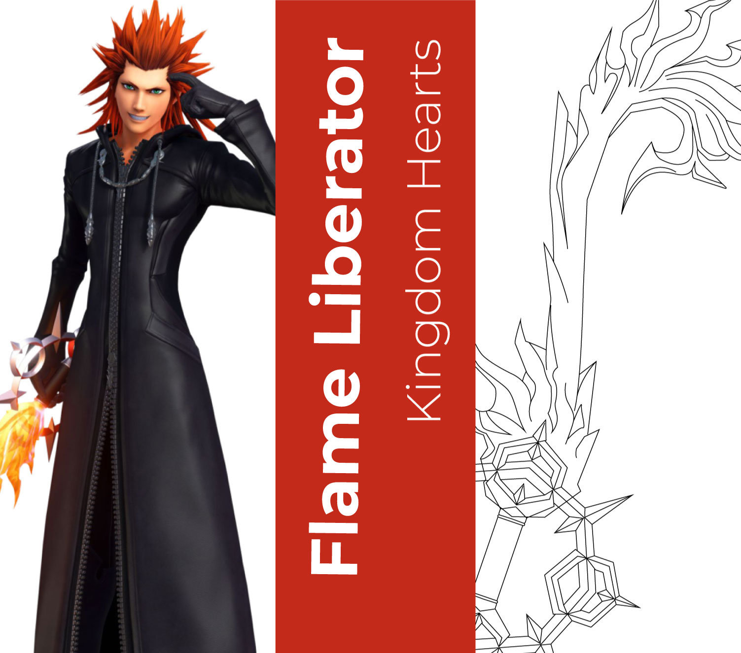 Flammenbefreier Schlüsselschwert - Kingdom Hearts III