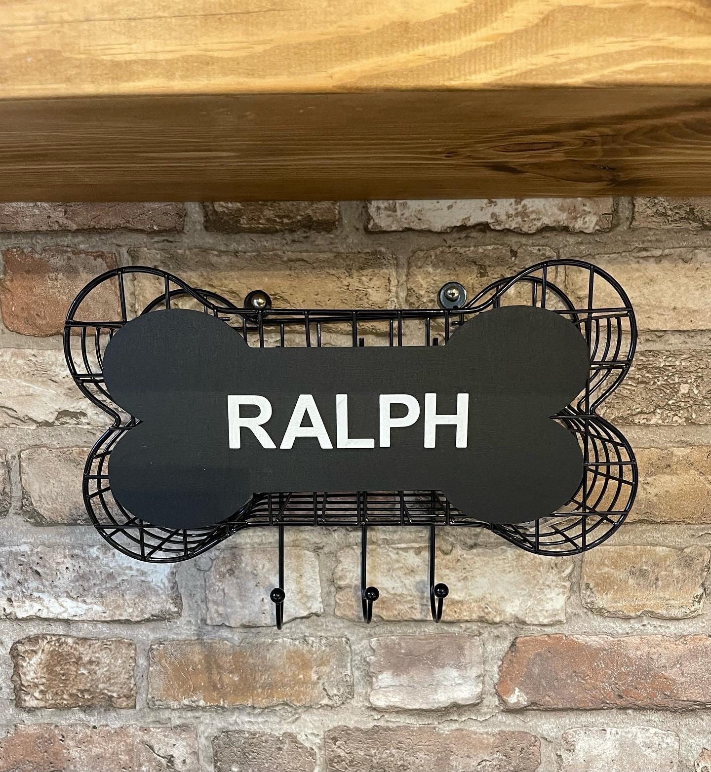 BONE Shaped Wire Wall Hanging Storage Basket Shelf With Wooden Etsy