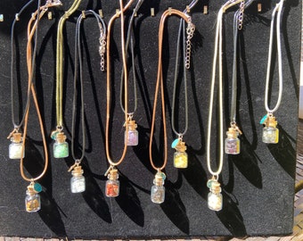 Zodiac/Horoscope crystal bottle necklace and keychains