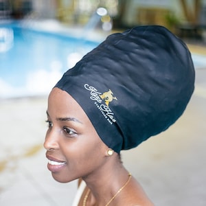 Bonnet de bain pour adultes à cheveux longs, grand bonnet de bain pour  tresses et dreadlocks, bonnet de bain imperméable en silicone pour femmes