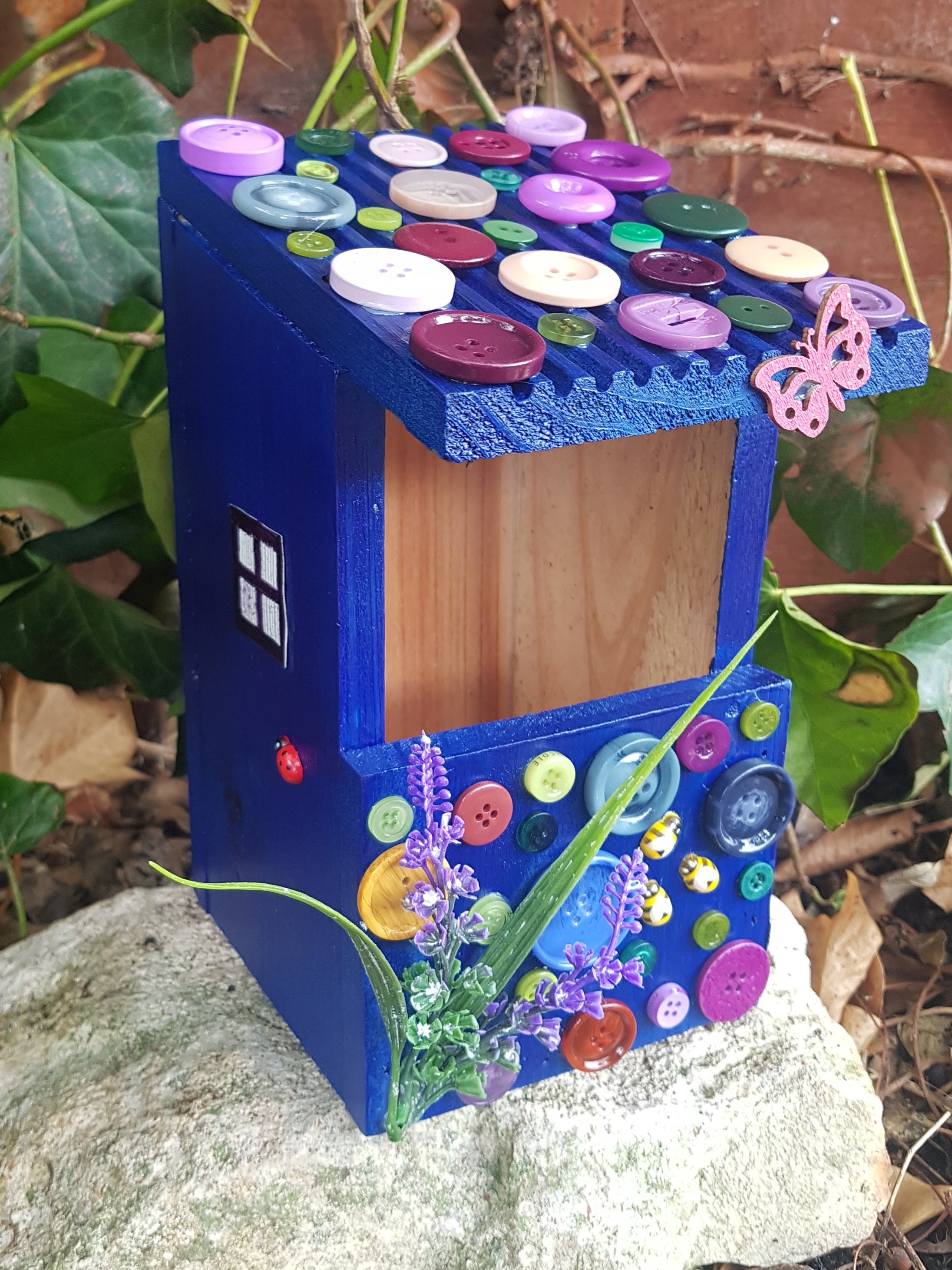 Robin Nesting Box Bird House Wooden Bird House Painted Bird Etsy UK