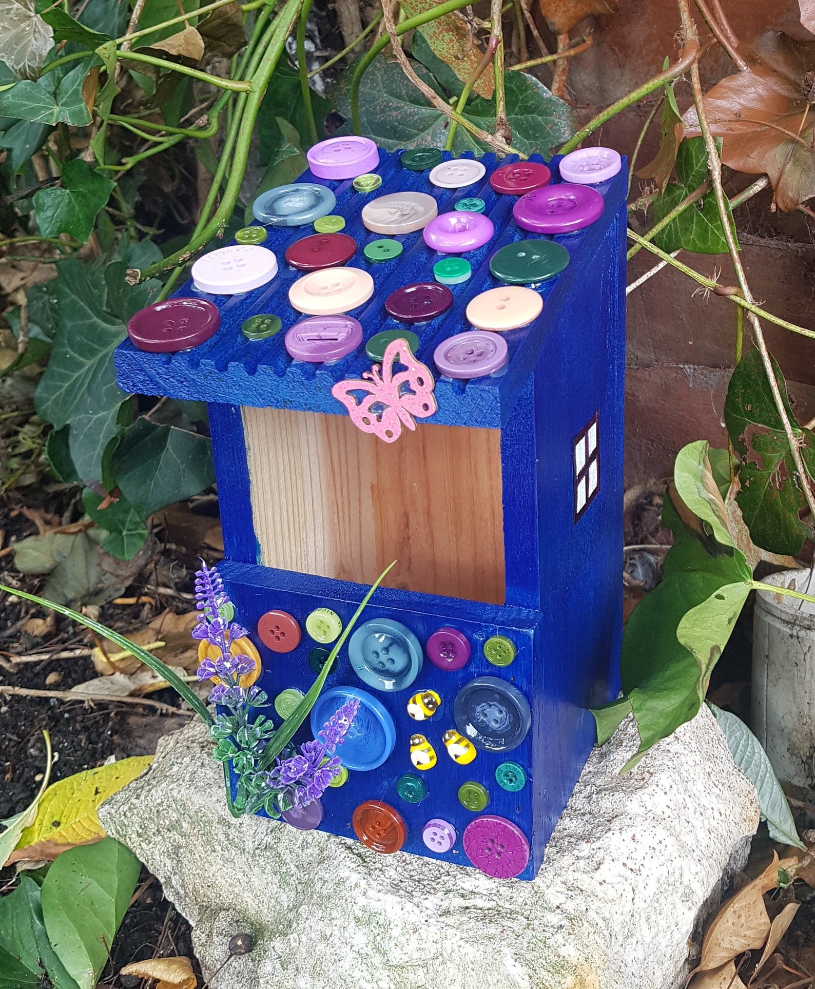 Robin Nesting Box Bird House Wooden Bird House Painted Bird Etsy UK