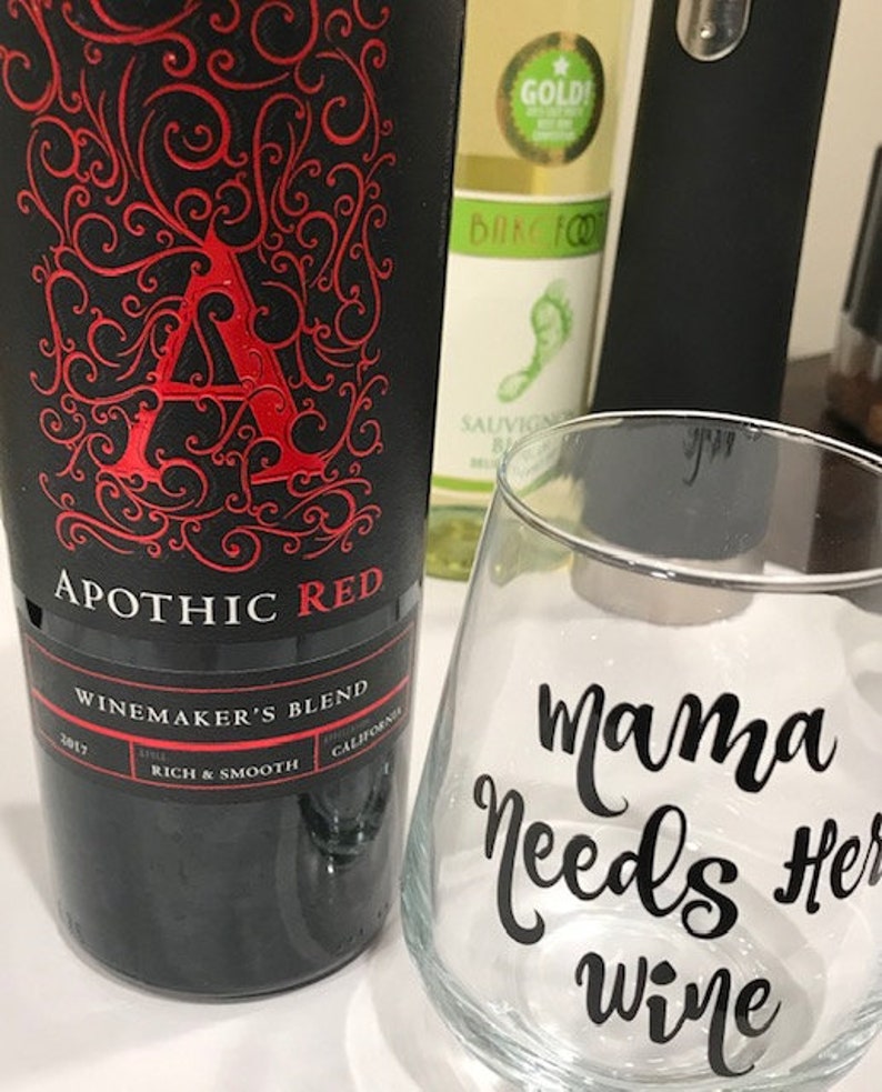 Stemless Wine Glass Decals Etsy