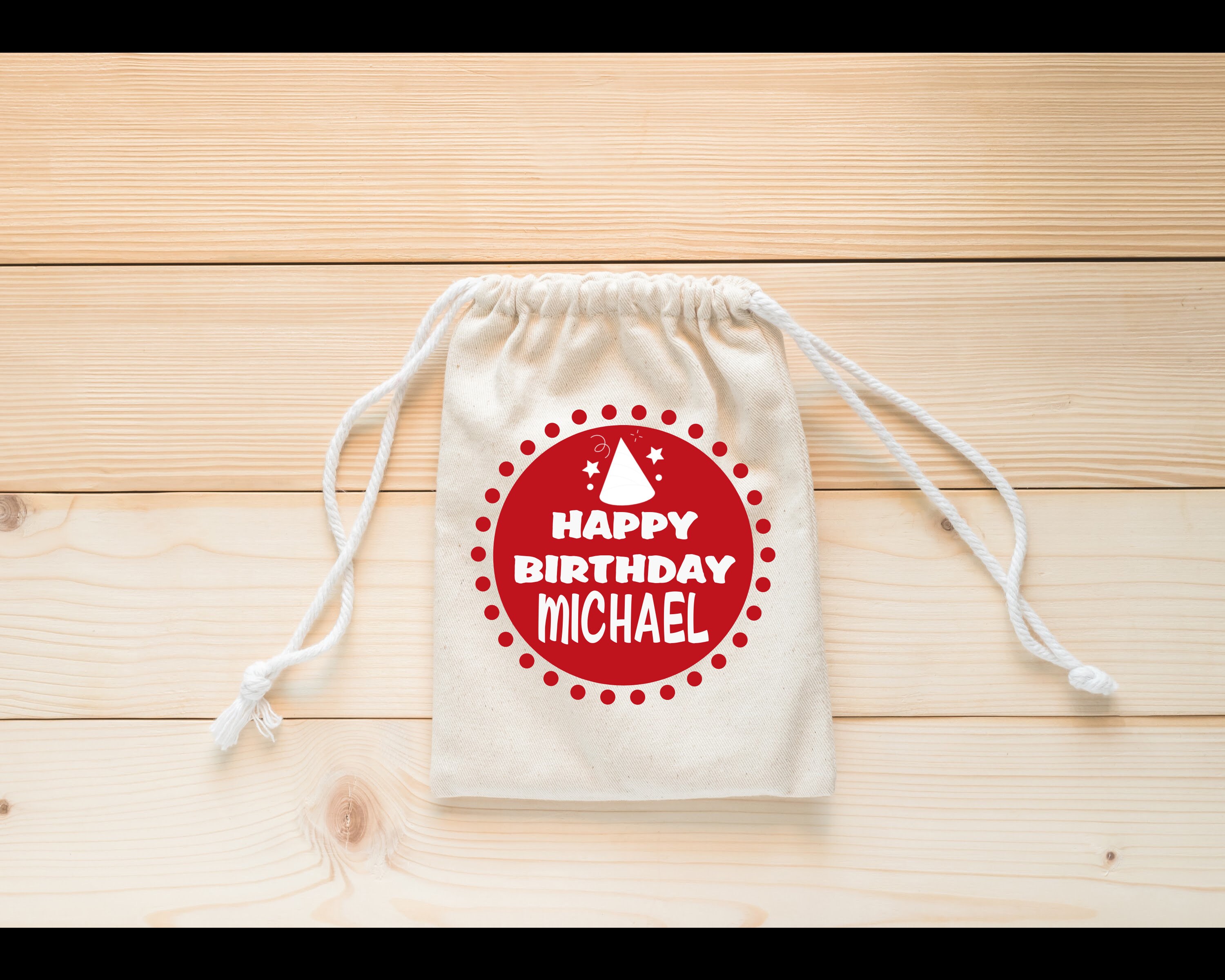 Happy Birthday Personalized Mini Drawstring Bags/HTV/Gift for Etsy