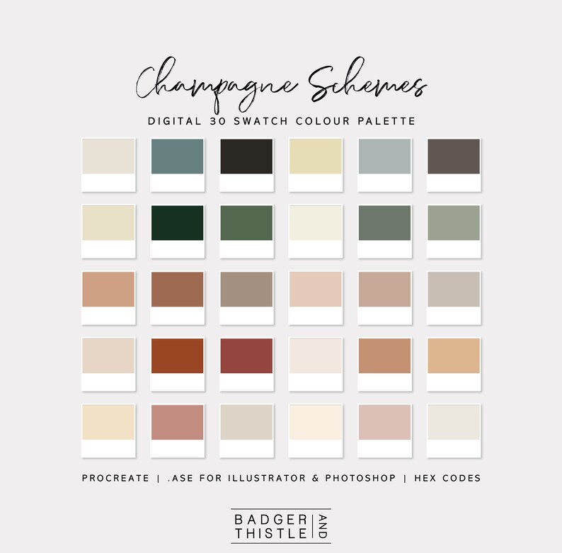 Vol.5 Colour Schemes 1 | Digital Colour Palette Swatches Download ...