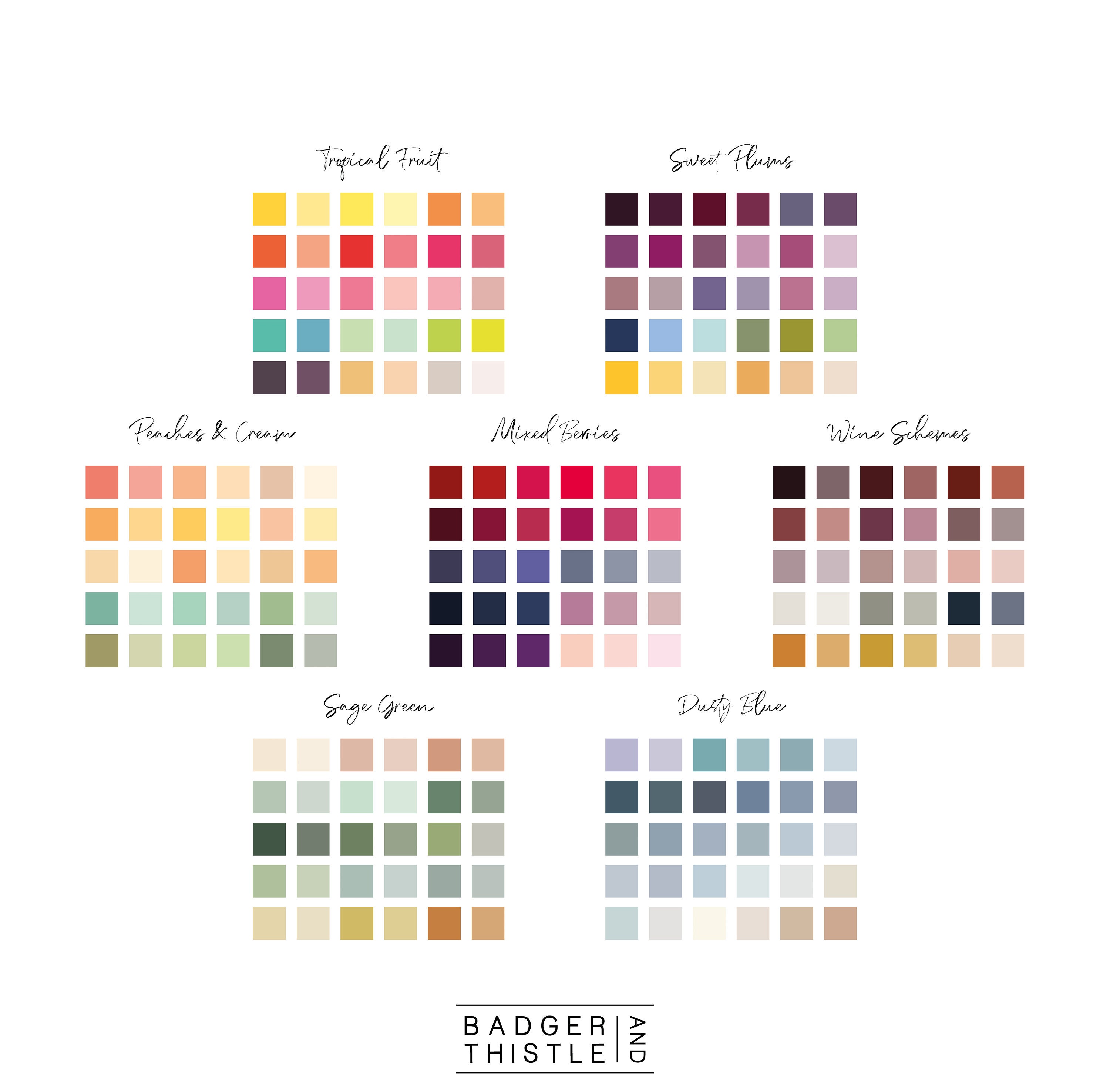 840 Colours MEGA Bundle 1 | Vol.1-7 | 28 Palette Swatches | Procreate ...