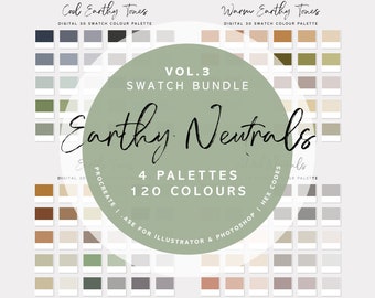 Vol.3 Earthy Neutrals | Digital Colour Palette Swatches Download | Procreate | Photoshop & Illustrator | Goodnotes | Hex Codes | Canva