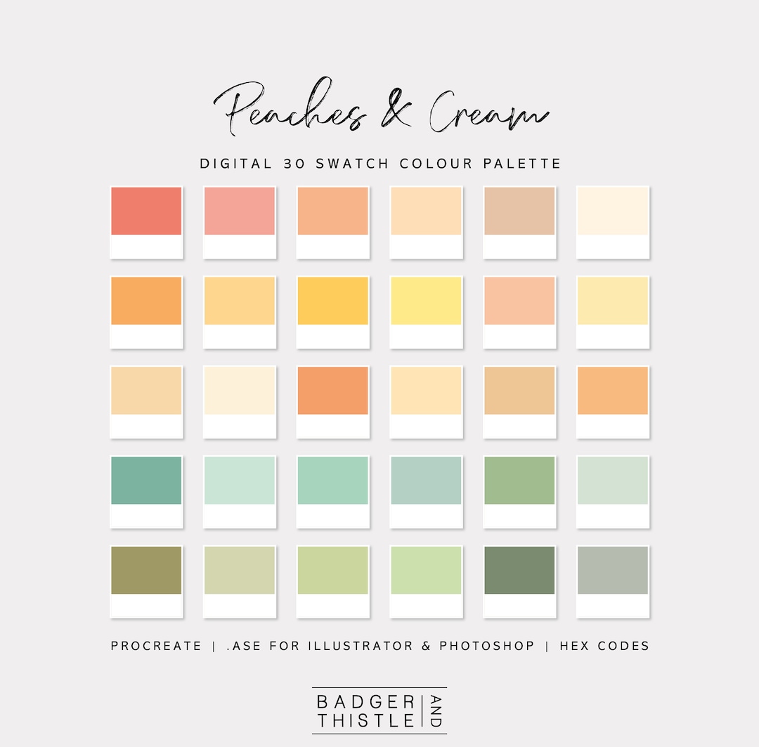 Peaches and Cream Digital Colour Palette Swatches Download Procreate