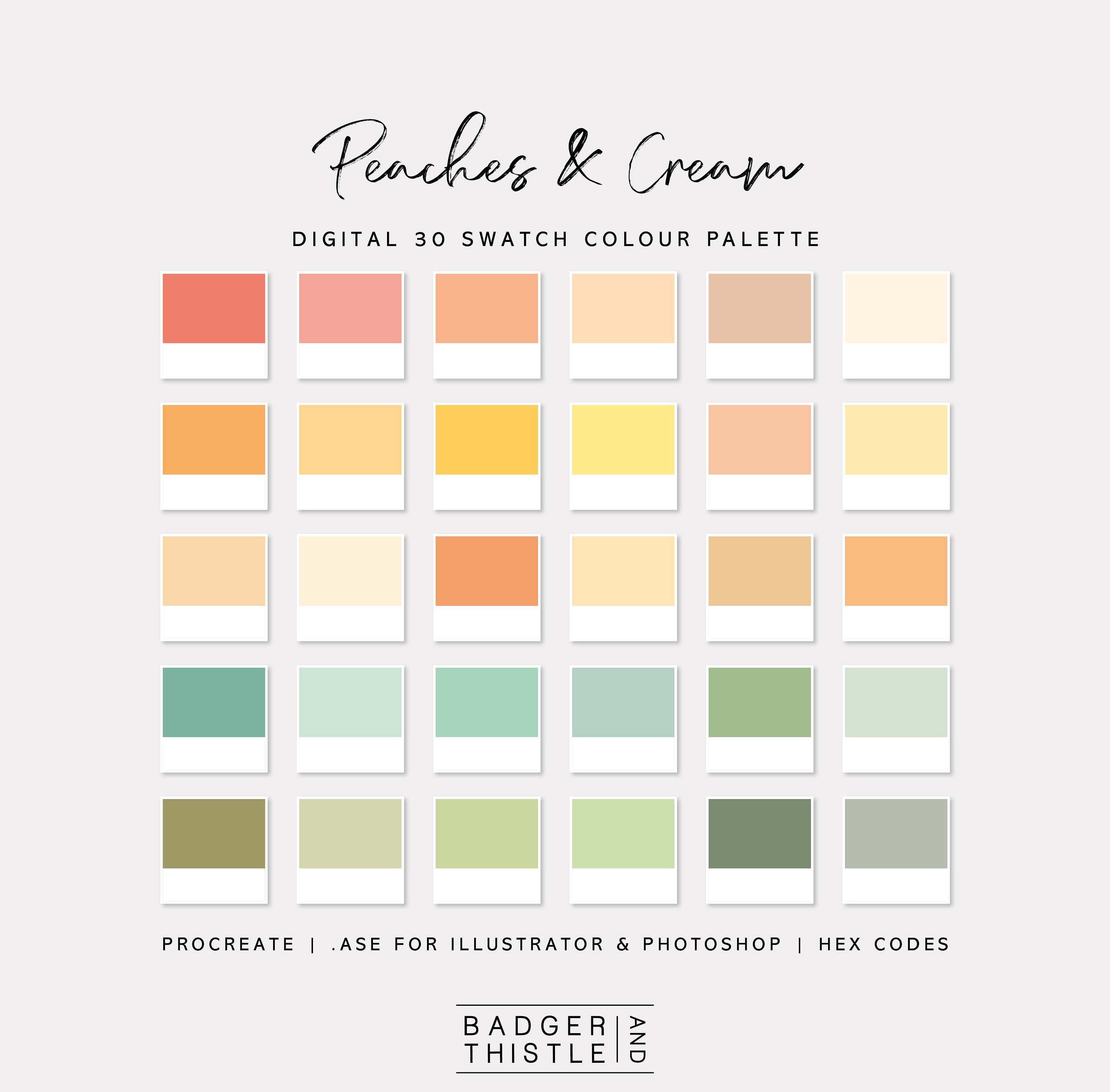 Peaches and Cream Digital Colour Palette Swatches Download Procreate & Illustrator
