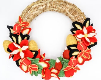 Russian Fairytale Christmas wreath crochet pattern