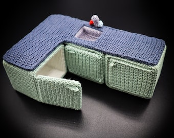 PDF Pattern - 1:18 Dollhouse kitchen - IKEA FLISAT - pdf English only