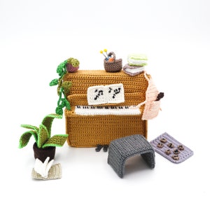 PDF crochet pattern - crochet pattern - 1:18 Dollhouse - Piano - other hobbies - pdf English only