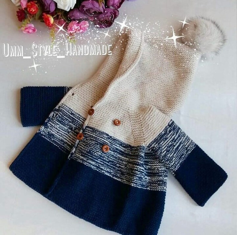 Christmas Gift \u0130nfant Grey Blue Jacket Baby Shower Newborn Crochet Coat