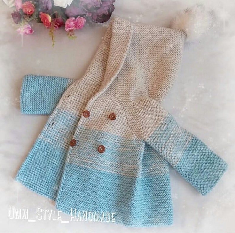 Christmas Gift \u0130nfant Grey Blue Jacket Baby Shower Newborn Crochet Coat