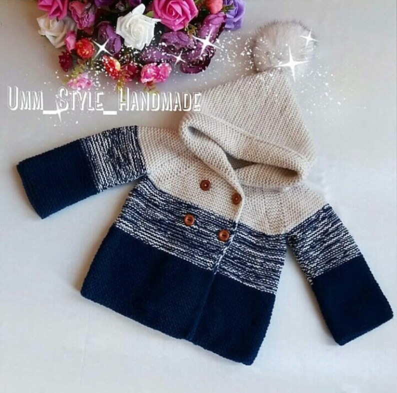 Christmas Gift \u0130nfant Grey Blue Jacket Baby Shower Newborn Crochet Coat