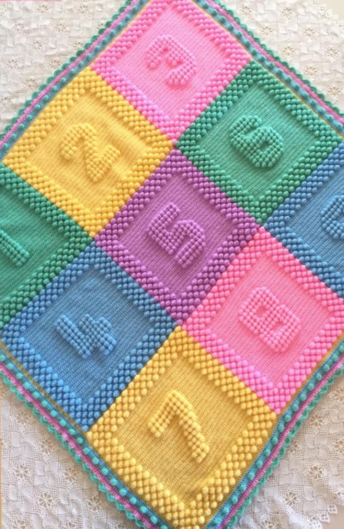 Handknitted Numeric Blanket. Numberfigured Blankets. Etsy