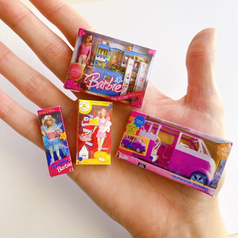 Set of 4 Mini Barbie Toys for Barbie Doll/Miniature Etsy