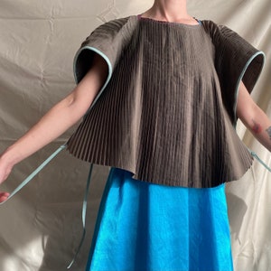 accordion pleated cotton blouse image 1