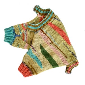 Handknit with scraps Wool Shrug