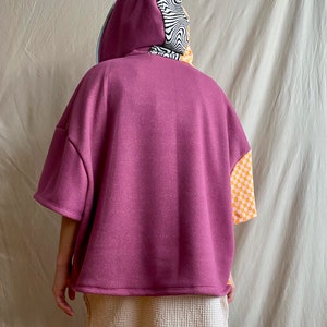 pink peach checkered hoodie image 5