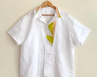 Camisa de lino patchwork 2