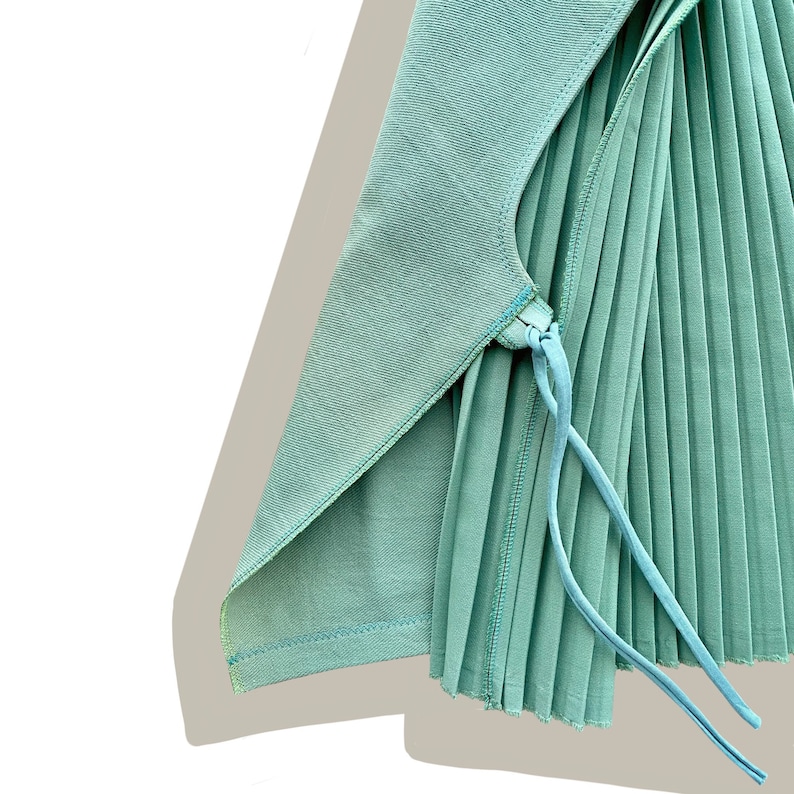 sage green pleated top image 9