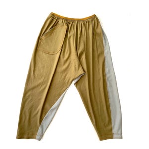 blue/khaki reversible linen pants