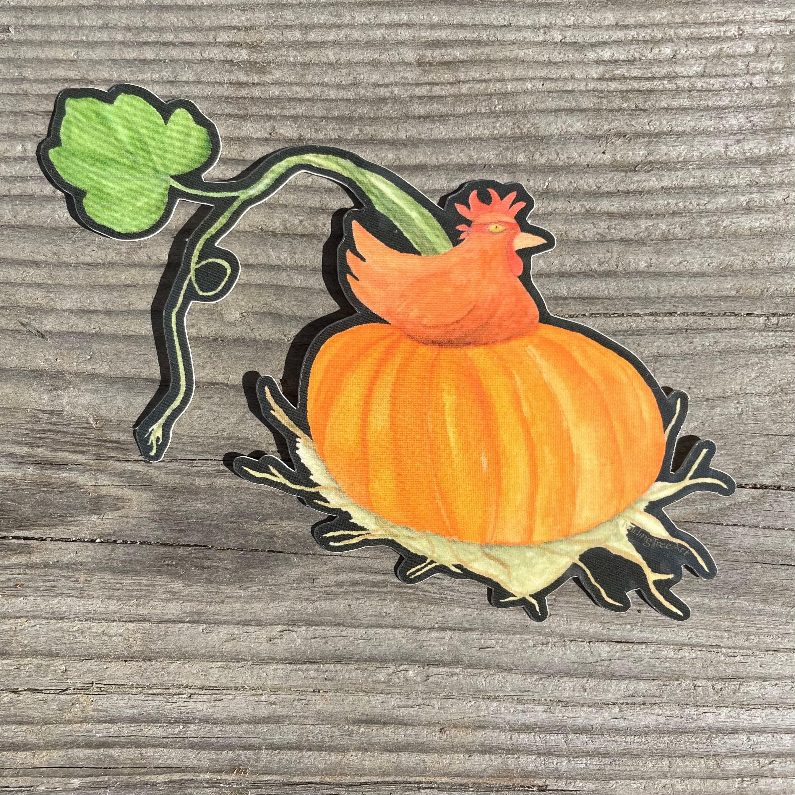 Spooky Chicken Halloween Sticker, Autumn Vibes Chicken Decal | Vinyl Weatherproof Sticker