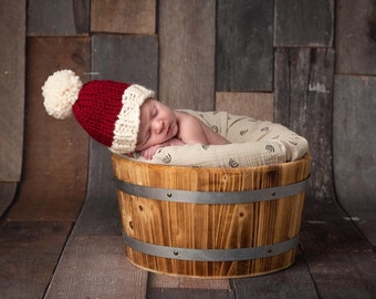 Baby Hat, Photo Prop, Winter Hat, Christmas Hat, Knit Hat, Santa hat