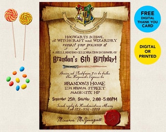 Harry potter invitation Etsy image relating to Printable Harry Potter Invitations referred to as Harry potter invitation Etsy
