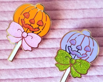 Halloween Enamel Pins - Spooky Candy Pin Set - Lollipops and Mini Pin Set