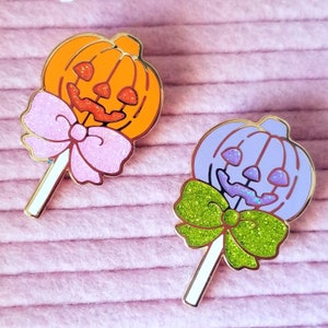 Halloween Enamel Pins - Spooky Candy Pin Set - Lollipops and Mini Pin Set